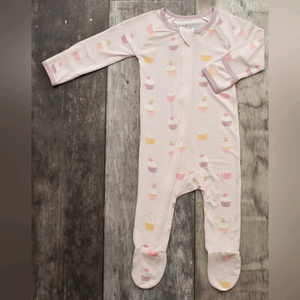 Bestaroo | Pink Cupcakes Footie w/Zipper